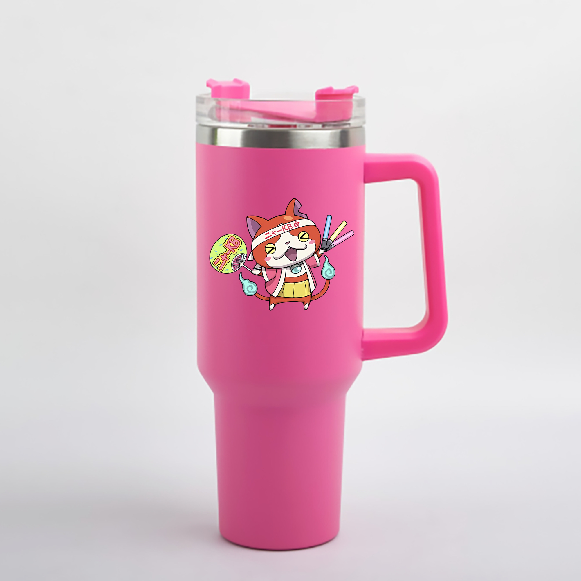 （画像用） 妖怪ウォッチ Yo-kai Watch 1200mL車用タンブラー - クリスタルステッカー（プラスチックストロー付き）